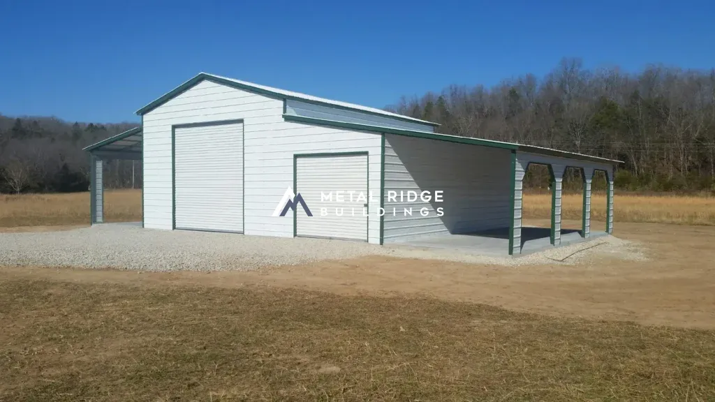 204014sdmbwl-20x40x14-step-down-metal-barn-w-lean-tos