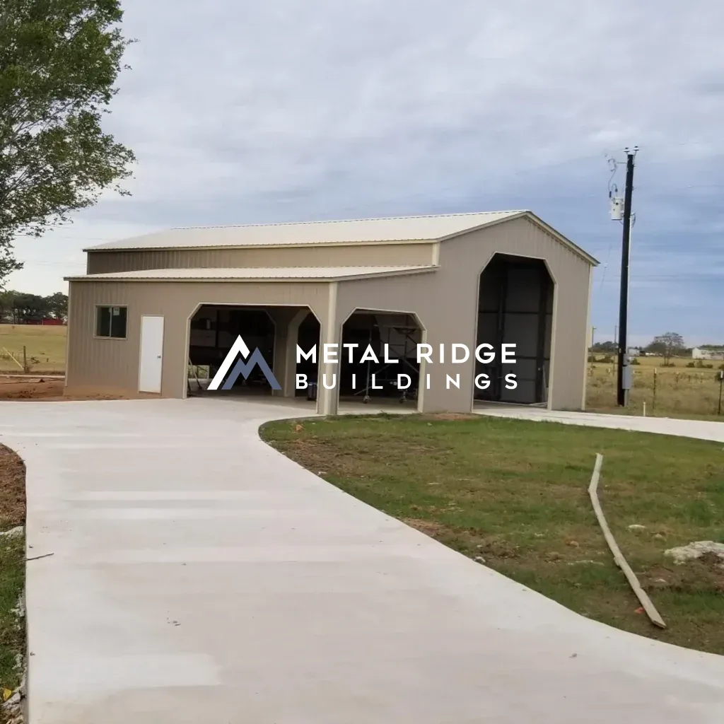 245014sdmbwl-24x50x14-step-down-metal-barn-w-lean-to